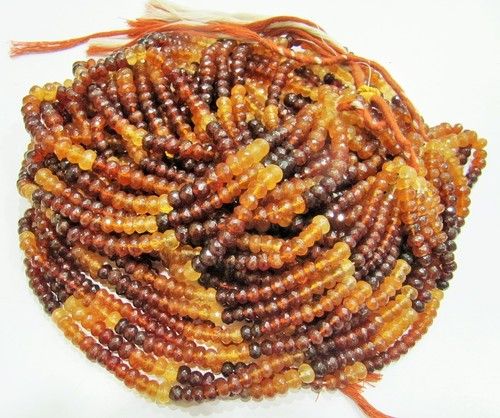 AAA Quality Natural Hessonite Garnet Rondelle Faceted