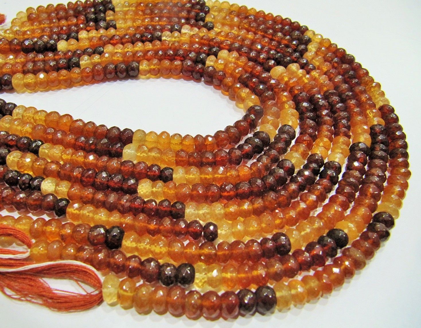 AAA Quality Natural Hessonite Garnet Rondelle Faceted