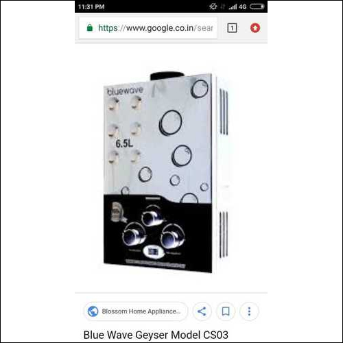 Blue Wave Wall Mounted Electric Geyser