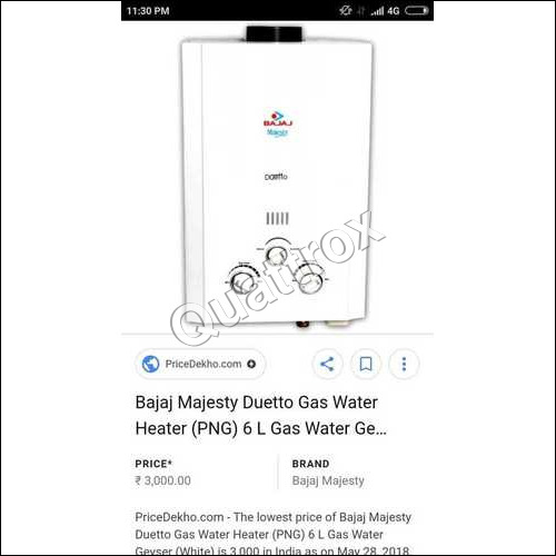 Bajaj Mejesty Duetto Gas Water Heater