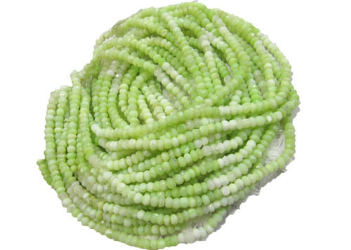 AAA Quality Natural Green Opal Gemstone Rondelle  Beads