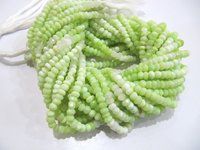 AAA Quality Natural Green Opal Gemstone Rondelle  Beads