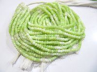 AAA Quality Natural Green Opal Gemstone Rondelle  Beads