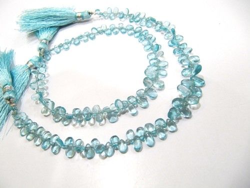 Stone Aaa Quality Natural Blue Apatite Smooth Tear Drop Bead