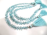 AAA Quality Natural Blue Apatite Smooth Tear Drop Bead