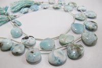 AAA Quality Natural Larimar Smooth Heart Shape beads