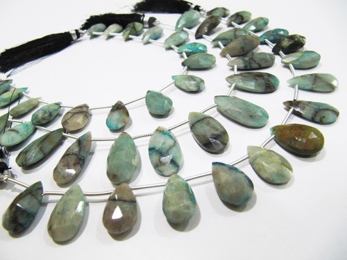 AAA Quality Natural Chrysocolla Pear Shape Beads