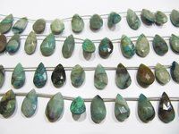 AAA Quality Natural Chrysocolla Pear Shape Beads