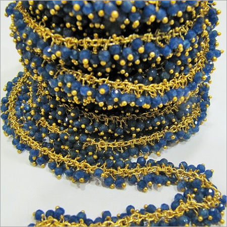 Genuine Sapphire Dangling Beaded Chain