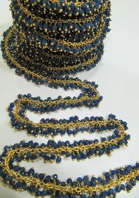 Genuine Sapphire Dangling Beaded Chain