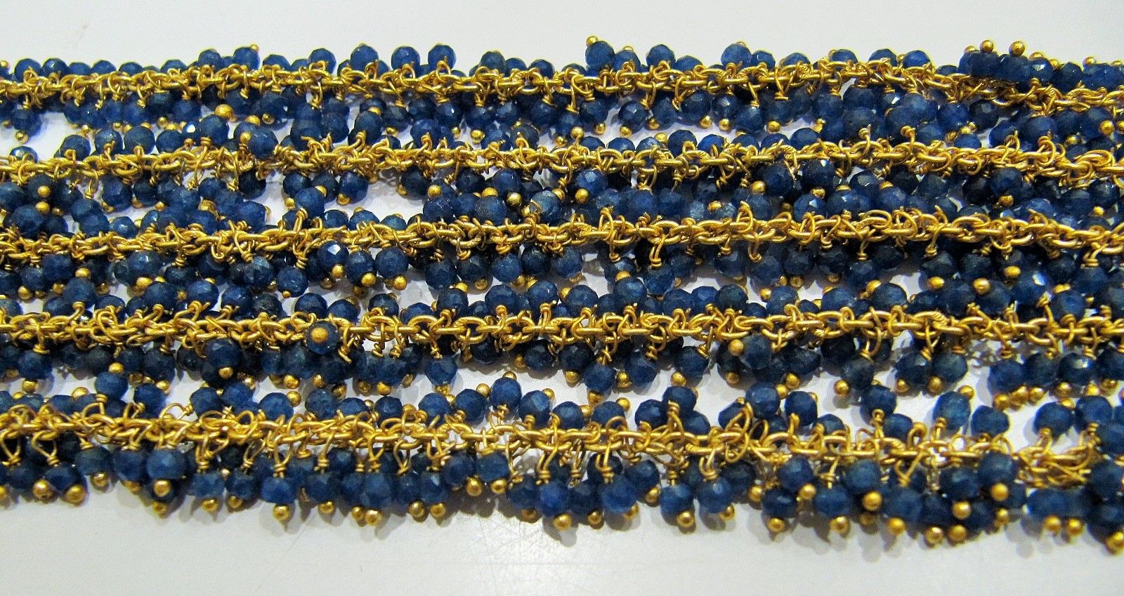 Genuine Sapphire Dangling Beaded Chain