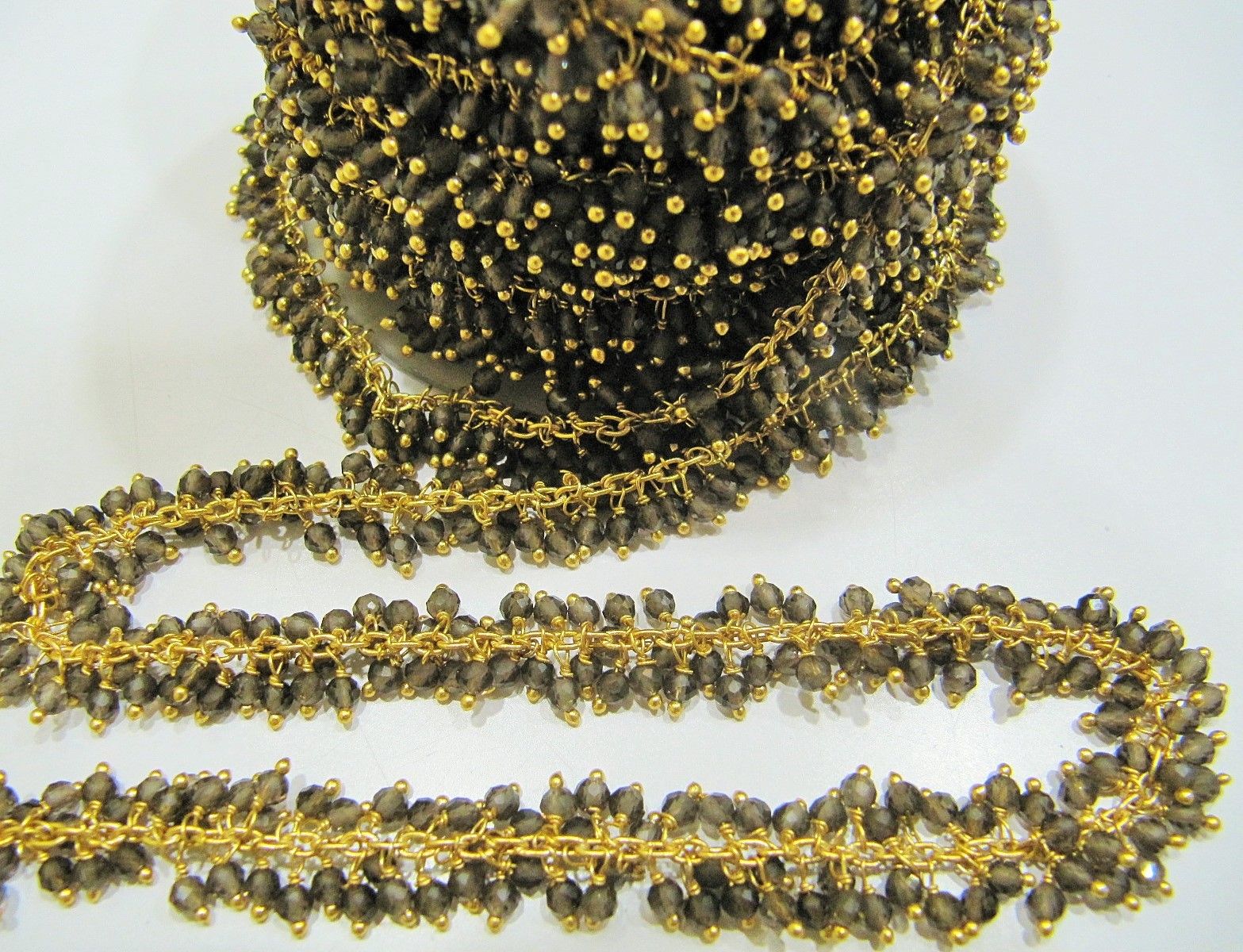 Genuine Smoky Dangling Beaded Chain