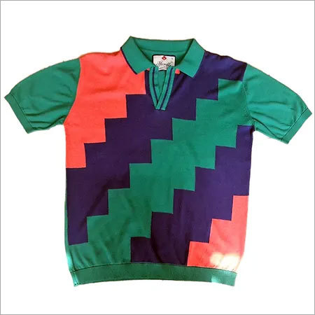 Multicolor Flat Knitted T-Shirt Gender: Male