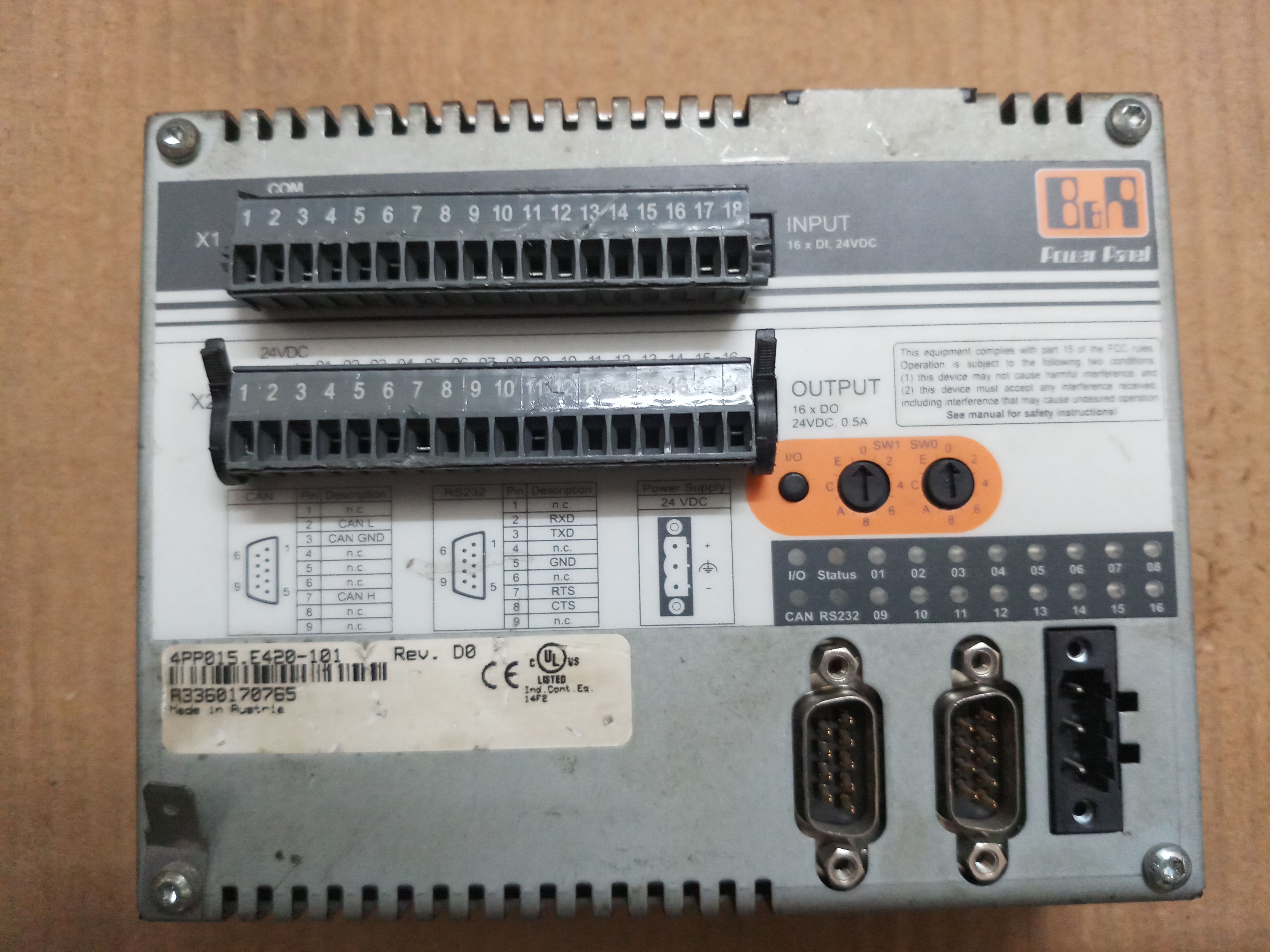 B & R POWER PANEL PP15 4P015 E420-101