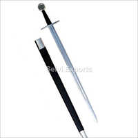 Medieval Swords - Double Edge Blade, 39 Inches Length | Steel, Leather Wrapped Handle, Intricate Design