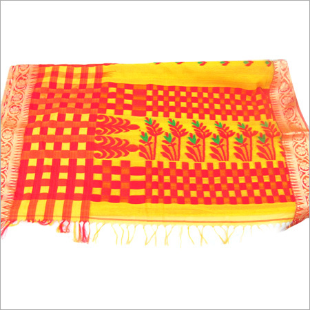 Ladies Yellow Handloom Saree - Cotton 5.5m Length 1.2m Width | Soft Fabric Geometric Design Traditional Style