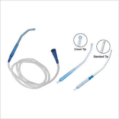 Yankauer Suction Set - Soft PVC, 2 Meters Long, Blue and White | Sterile, Kink Resistant, Disposable, High Strength for Surgical Use