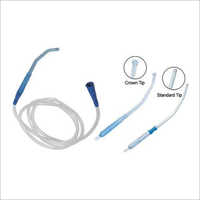 Yankauer Suction Set - Soft Pvc, 2 Meters Long, Blue And White | Sterile, Kink Resistant, Disposable, High Strength For Surgical Use
