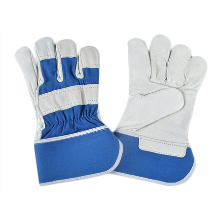 Leather Electrical Blue Gloves