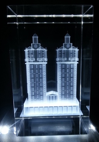 3D Building Engraved in Crystal