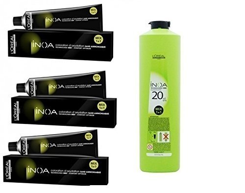 Loreal Paris Professional Inoa Hair Colour Tubes-3 Tubes(Black) With 1 Pc  Inoa Developer(6%) 1000 Ml at Best Price in Ludhiana | Ducunt India