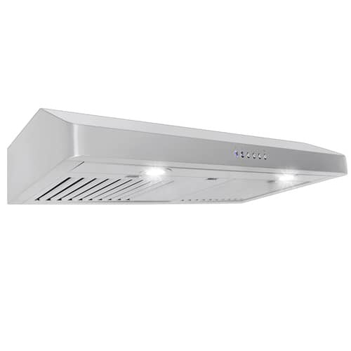Exhaust Hood - Stainless Steel 30x15x10 inches | 400 CFM Airflow Durable Design Low Maintenance Quiet Operation Elegant LED Lighting