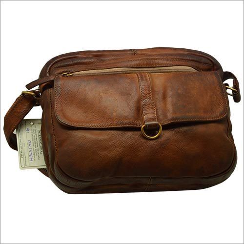 Customized Brown Leather Sling Bag