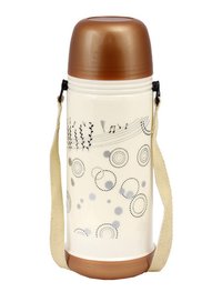 Plastic Thermos - Double Walled, 1000ml Capacity | Brown Color, Well Insulated, Comfortable Grip, Ideal For Hot & Cold Beverages