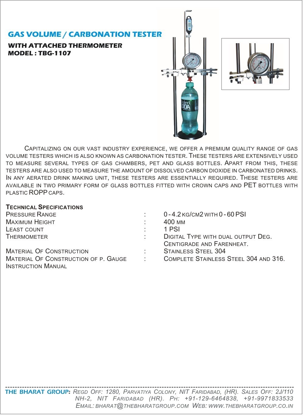 Gas Volume Tester