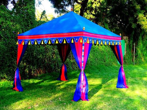 Blue And Pink Wedding Sangeet Tent Decoration