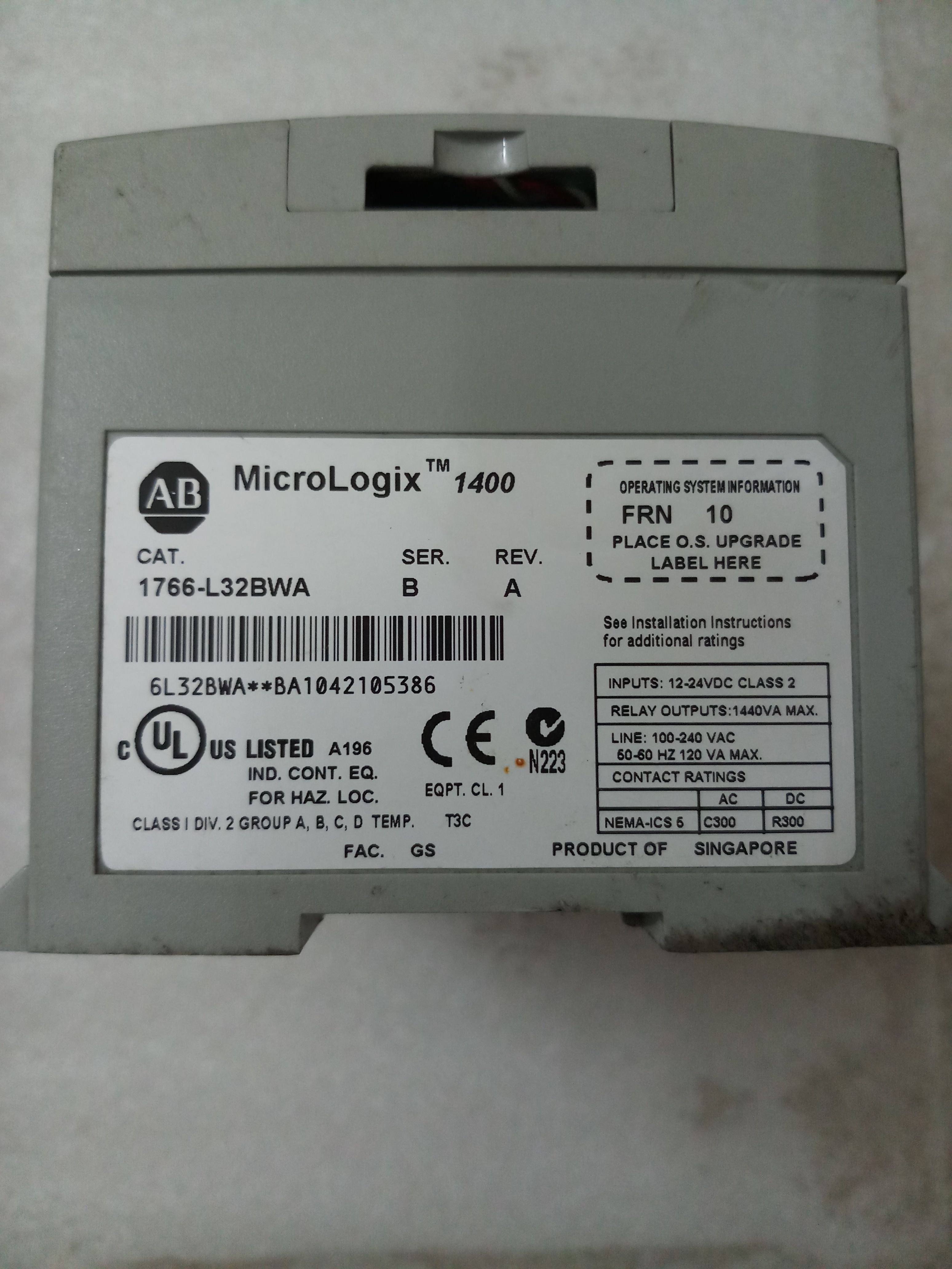 AB MICROLOGIX 1400 1766-L32BWA