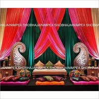 Multicolor Backdrop And Furniture For Sangeet