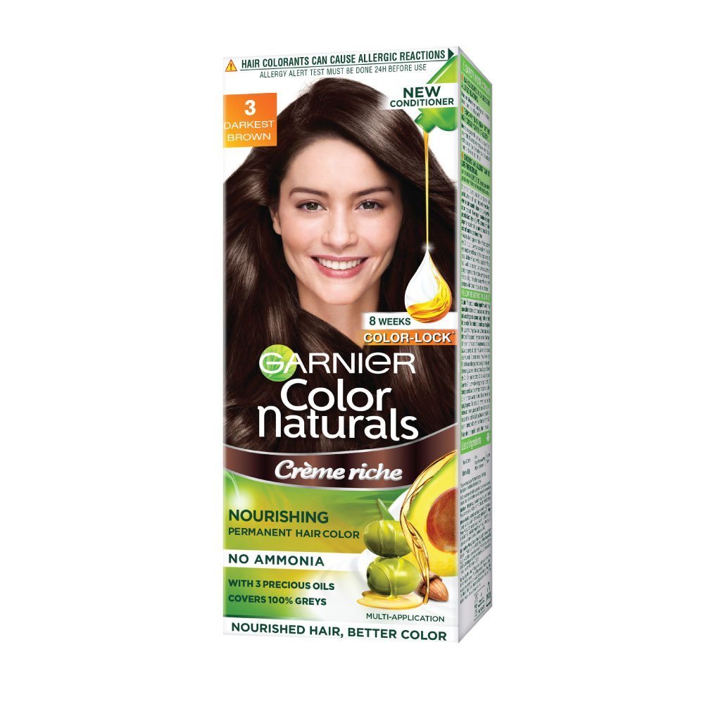 Garnier Color Naturals Shade 3 Darkest Brown 70ml + 60g