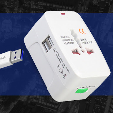 Travel plug with dual USB port By SHWETA ELECTRONICS