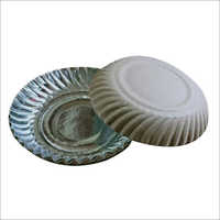 Wrinkle Paper Plate - 8 Inch, Silver Coated 120 Gsm Kraft Paper | Eco-friendly, Biodegradable, Lightweight, Durable Structure