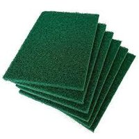 Green Scrub Pad - Scrub Fibre, 3 X 4 Inch, Green Color | Highly Durable, Easy To Use, Rough Surface For Stain Removal