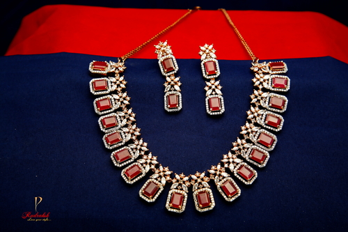 Heavy Pattern American Diamond Necklace Sets By PARWATI SELECTIONS