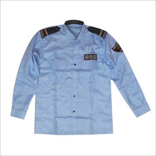 Security Guard Shirt - Polyester/Cotton S-XXL Light Blue Long Sleeve Mandarin Collar Button Closure Ideal for Security Personnel Uniform