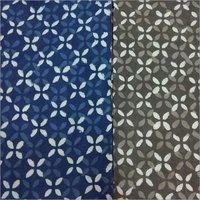 Block Printed Cotton Dress Material - Soft Lightweight Fabric , Blue & Grey Colors With Elegant Flower-based Hand Block Print Design