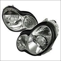 Mercedes Benz Head Lights-mercedes Body Parts - Color: Clear With Chrome/black Reflector
