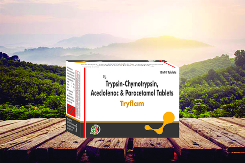 Trypsin-Chymotrypsin 50,000 Armour Units + Diclofenac Potassium 50 mg + Paracetamo 325 mg