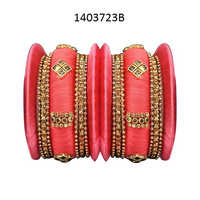Thread Bangle Set - Zinc Alloy, Size 2.4/2.6/2.8 Inches | Classy Traditional Indian Jewelry, Perfect For Weddings And Festive Occasions, Studded With Shining Stones