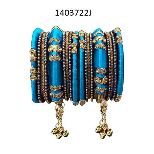 Blue Thread Bangle Set