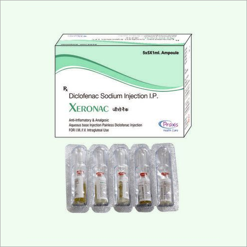 Xeronac Injection Ingredients: Diclofenac Aqua Base Ampules