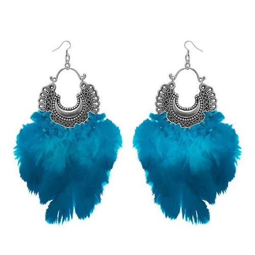 Feather Earrings - Zinc Alloy Dangle Design | Elegant Accessory for Casual and Party Wear Skin-Friendly and Comfortable for Women