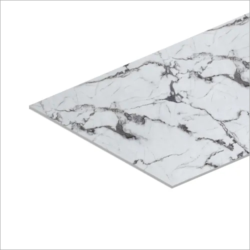 Statuario PVC Marble Sheet - High-Quality Engineered Marble, 8*4 ft, Matt & Glossy Finish, 3.3mm Thick, Scratch Resistant with UV Protection