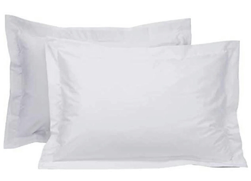 White Colour Plain Border Pillow Cover