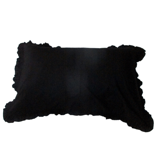 Cotton Dark Plain Frill Pillow Cover