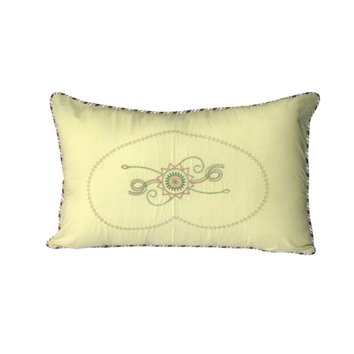 White Colour Dorry Pillow Cover Embroidery Color