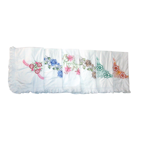 Embroidered Frill Pillow Cover